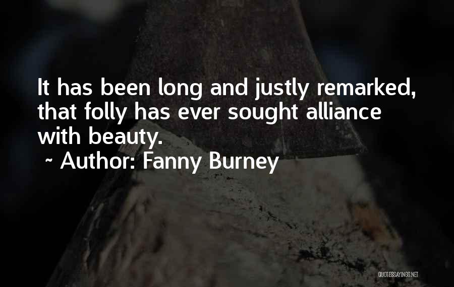 Alliances Quotes By Fanny Burney