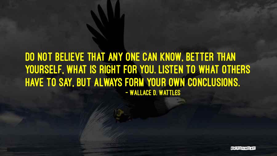 Always Believe Yourself Quotes By Wallace D. Wattles