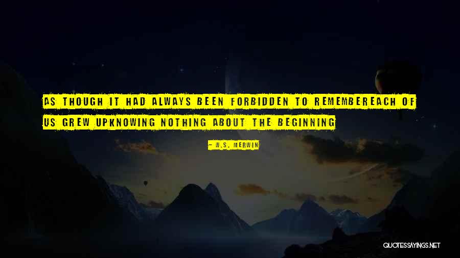 Always To Remember Quotes By W.S. Merwin Always To Remember Quotes By W.S. Merwin