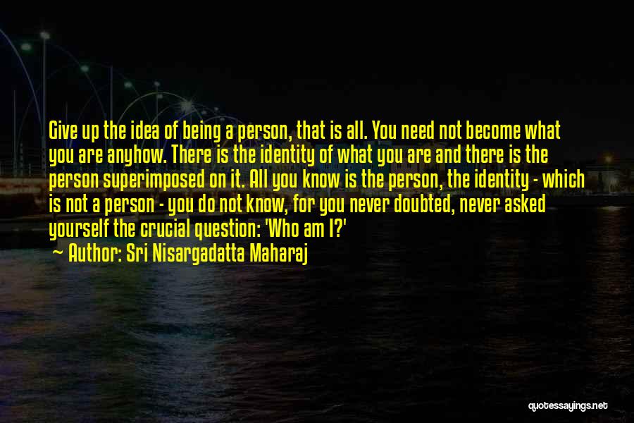 Am Giving Up On You Quotes By Sri Nisargadatta Maharaj