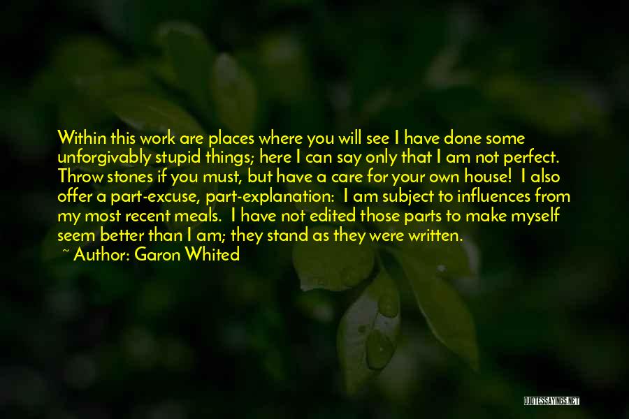 Am I Perfect For You Quotes By Garon Whited
