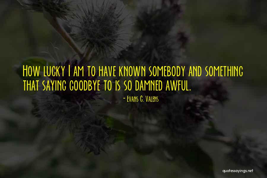 Am Lucky Quotes By Evans G. Valens Am Lucky Quotes By Evans G. Valens
