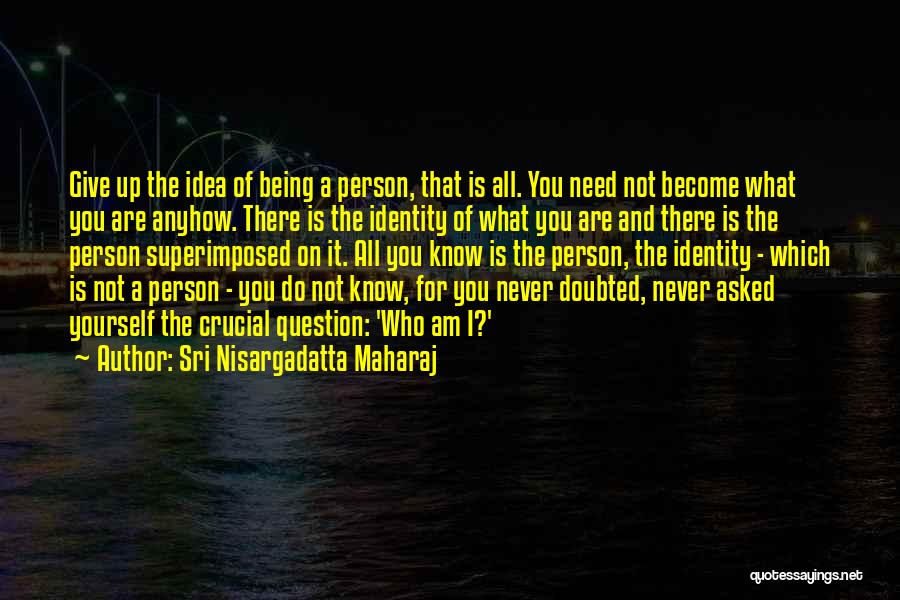 Am Not Giving Up On You Quotes By Sri Nisargadatta Maharaj