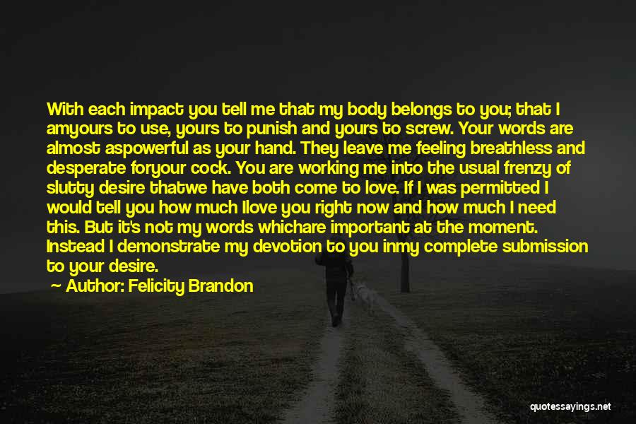 Am Not Yours Quotes By Felicity Brandon