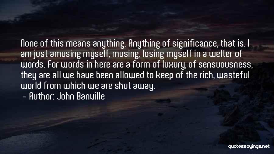 Am Rich Quotes By John Banville