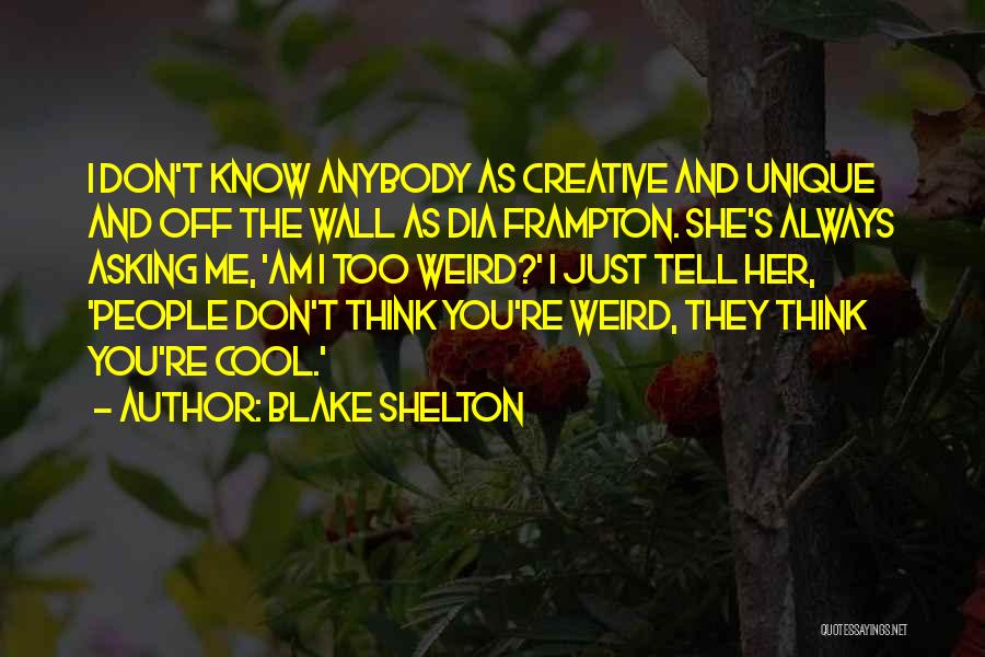 Am Unique Quotes By Blake Shelton