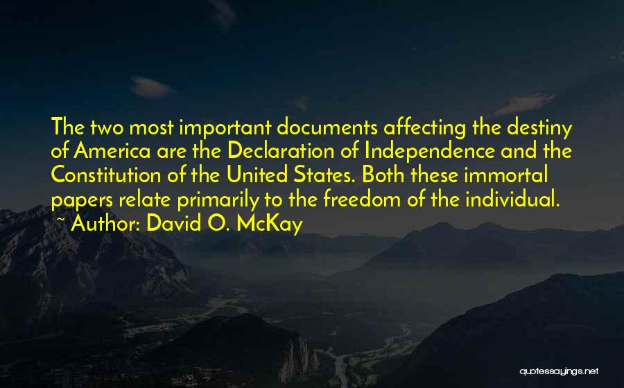 America Freedom Quotes By David O. McKay