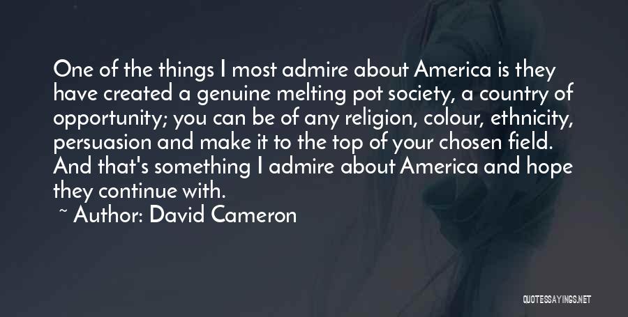 America Melting Pot Quotes By David Cameron