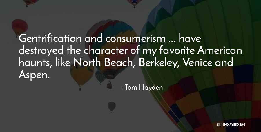 American Consumerism Quotes By Tom Hayden