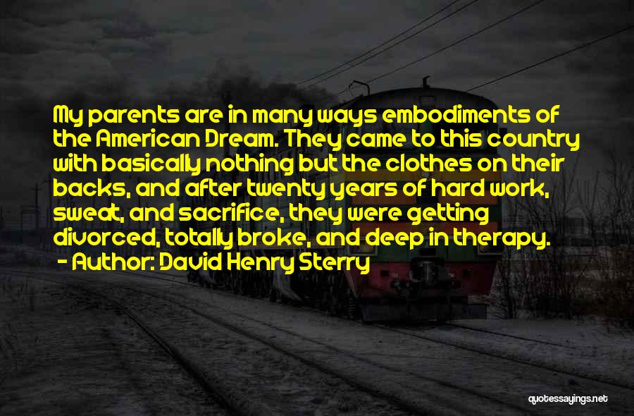 American Dream Hard Work Quotes By David Henry Sterry