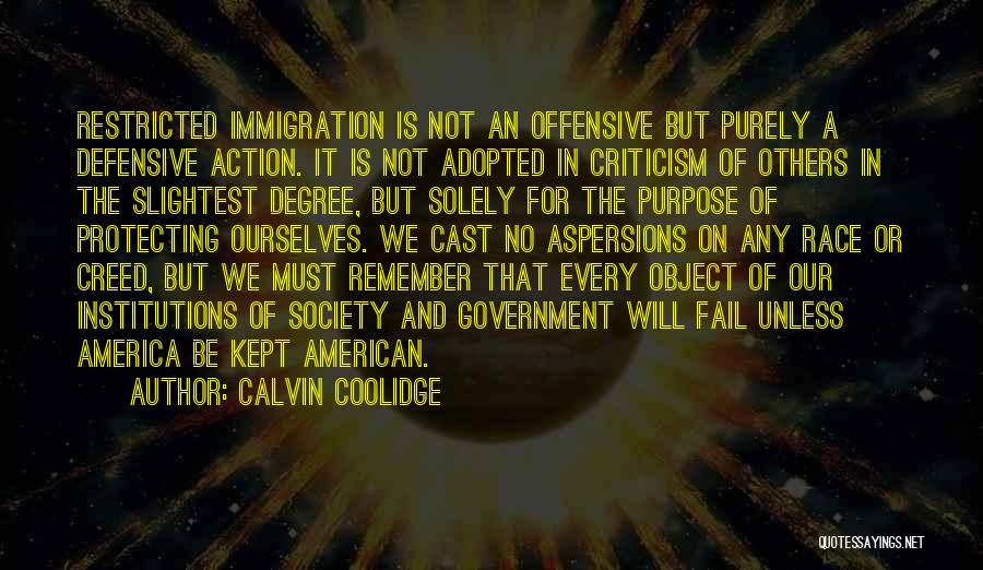 American Immigration Quotes By Calvin Coolidge