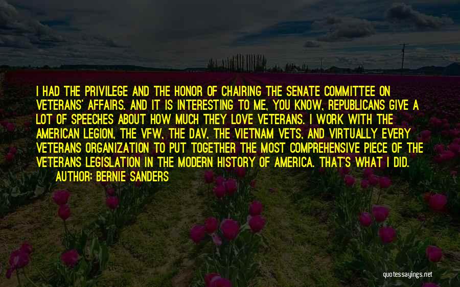 American Legion Quotes By Bernie Sanders