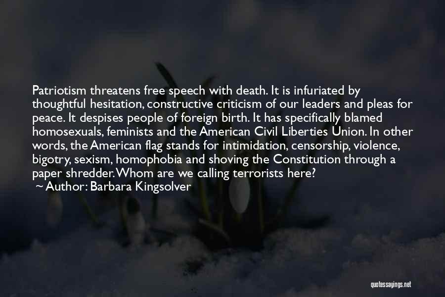 American Patriotism Quotes By Barbara Kingsolver