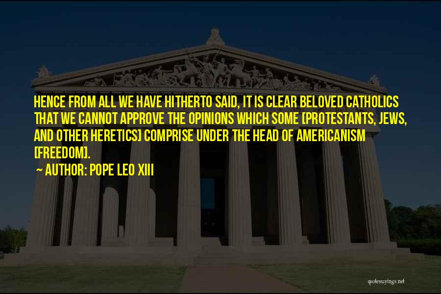 Americanism Quotes By Pope Leo XIII