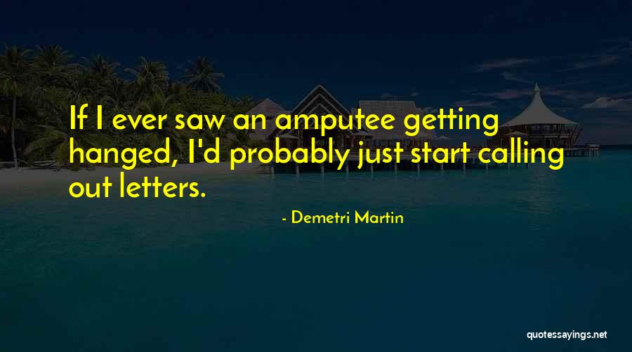 Amputee Quotes By Demetri Martin