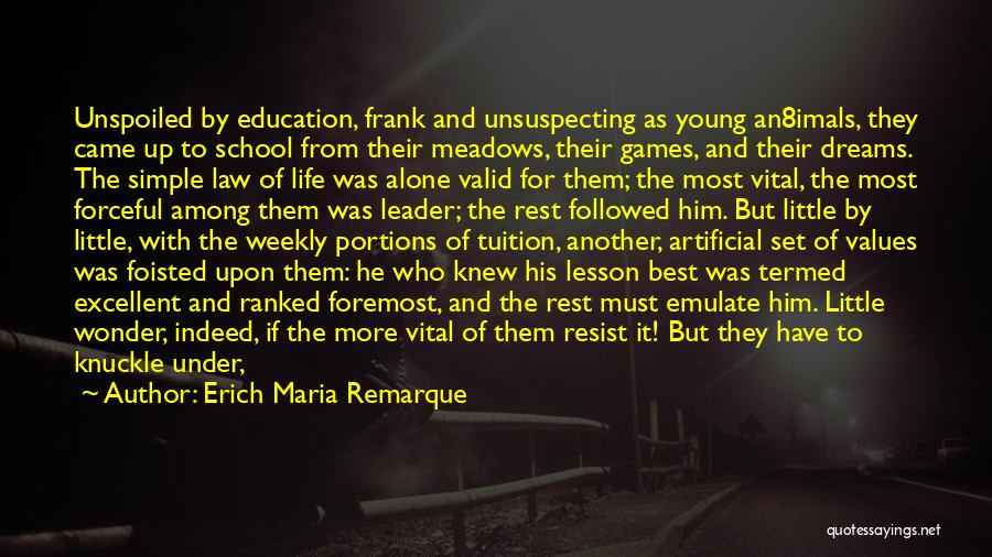 An Ideal School Quotes By Erich Maria Remarque