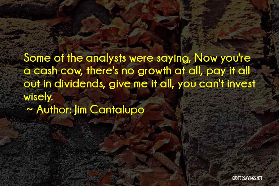 Analysts Quotes By Jim Cantalupo