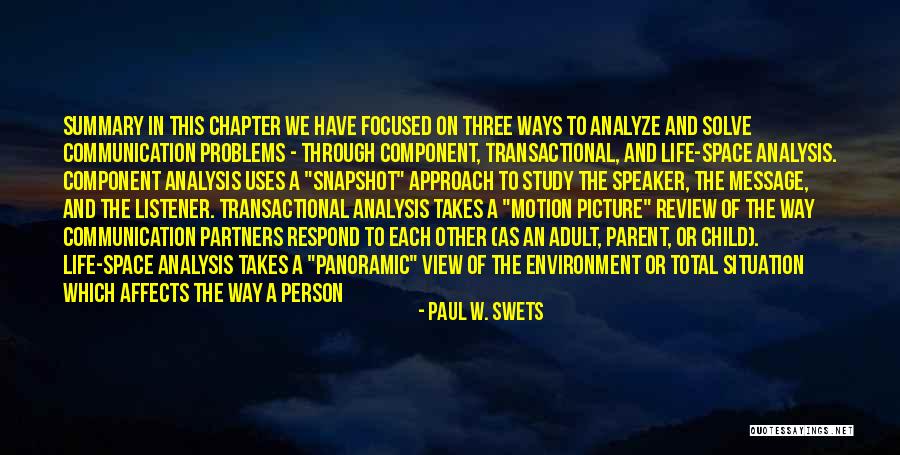 Analyze Quotes By Paul W. Swets