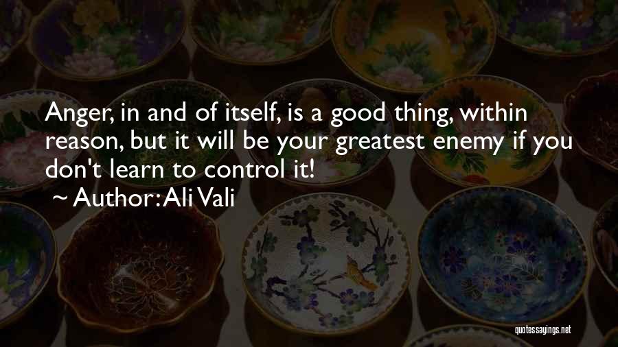 Anger And Control Quotes By Ali Vali
