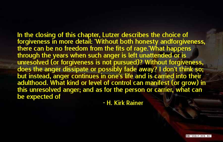 Anger And Control Quotes By H. Kirk Rainer