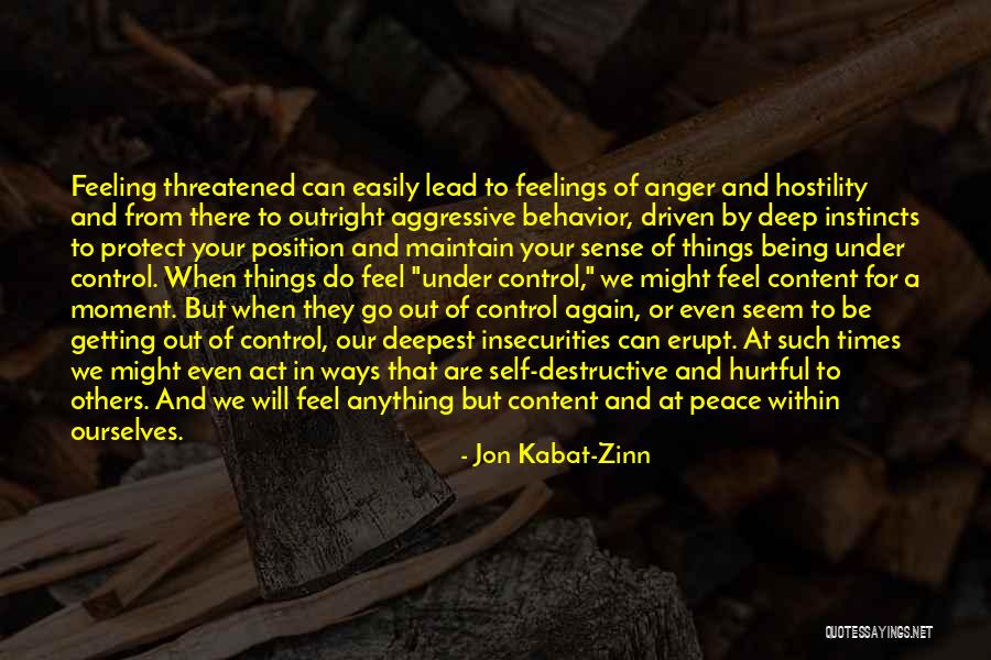 Anger And Control Quotes By Jon Kabat-Zinn