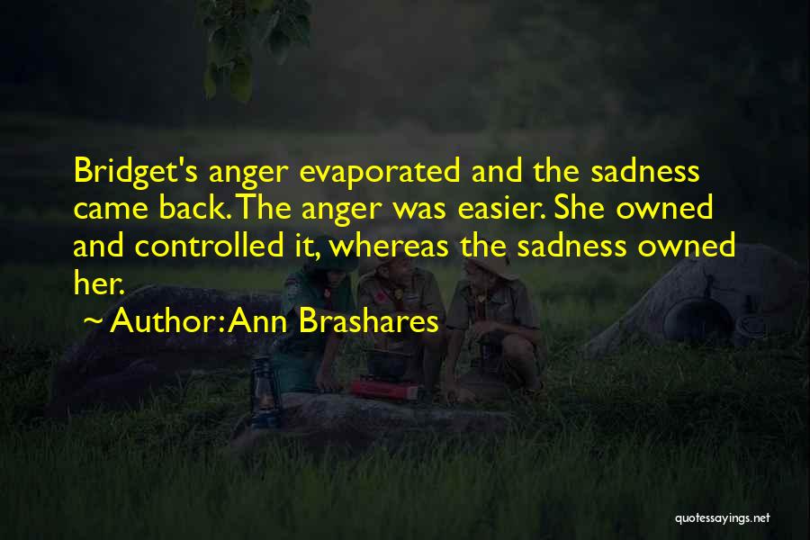 Anger And Depression Quotes By Ann Brashares