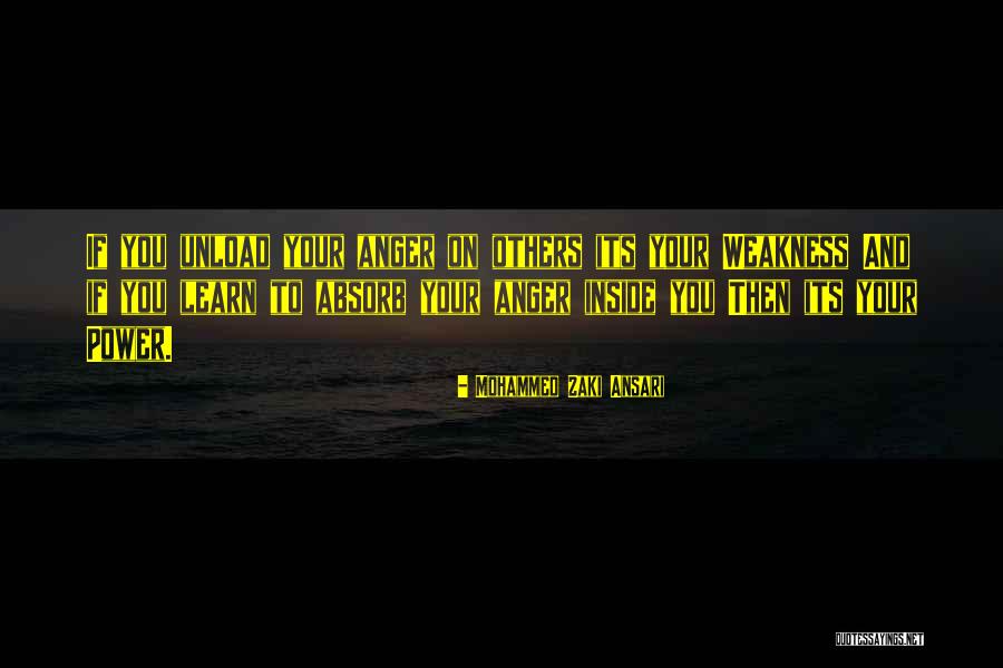 Anger Is Weakness Quotes By Mohammed Zaki Ansari Anger Is Weakness Quotes By Mohammed Zaki Ansari