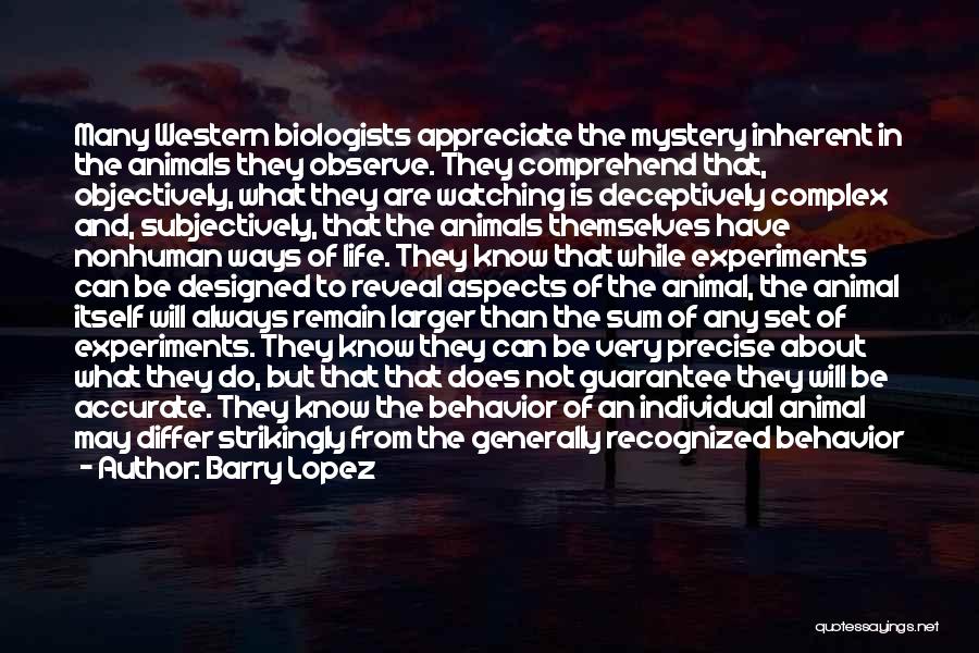 Animal Behavior Quotes By Barry Lopez