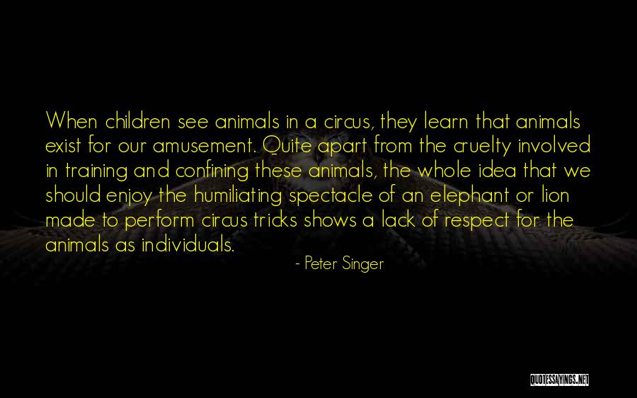 Animal Cruelty In The Circus Quotes By Peter Singer