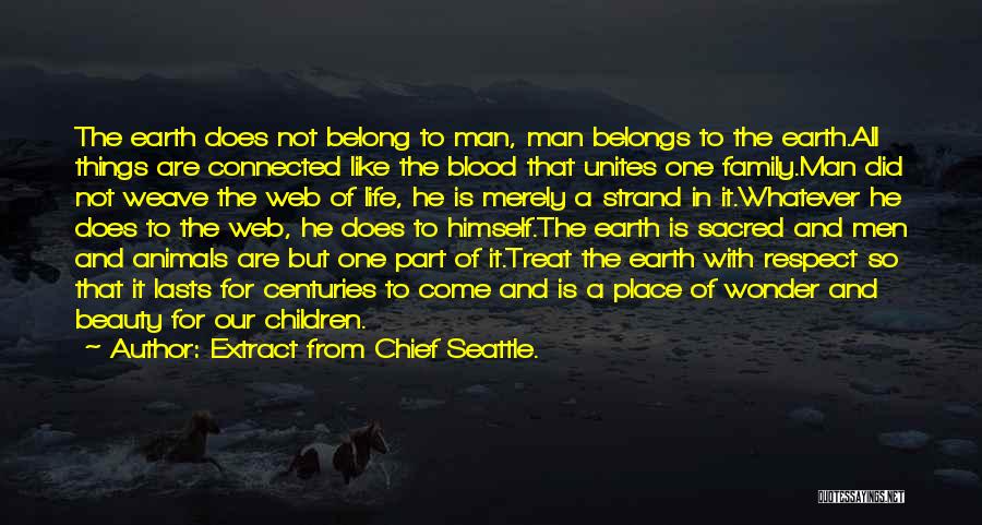 Animals Are Family Quotes By Extract From Chief Seattle.