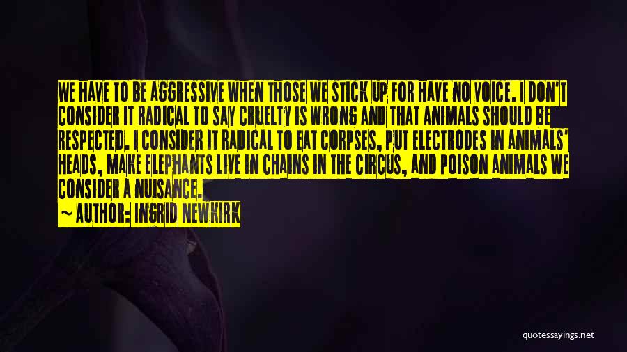 Animals In The Circus Quotes By Ingrid Newkirk