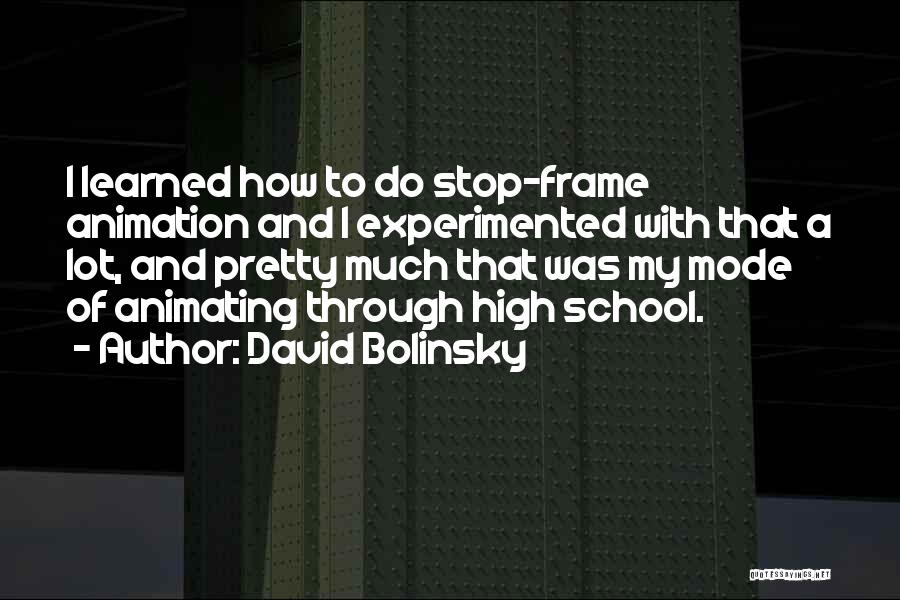 Animation Quotes By David Bolinsky