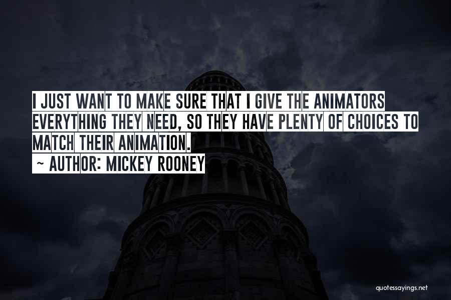 Animation Quotes By Mickey Rooney