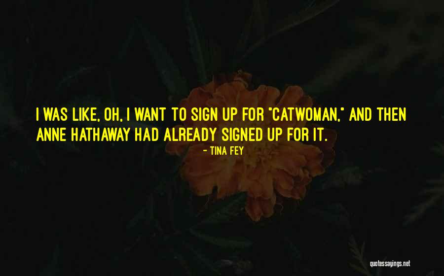Anne Hathaway Catwoman Quotes By Tina Fey Anne Hathaway Catwoman Quotes By Tina Fey