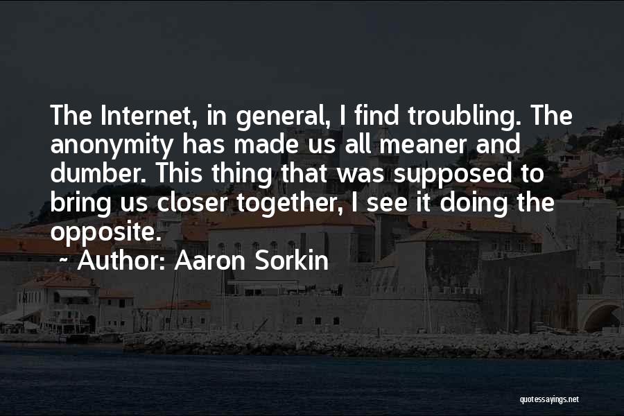 Anonymity On The Internet Quotes By Aaron Sorkin