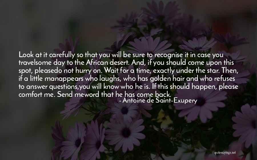 Answer Me Back Quotes By Antoine De Saint-Exupery