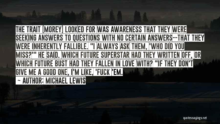 Answers To Love Quotes By Michael Lewis