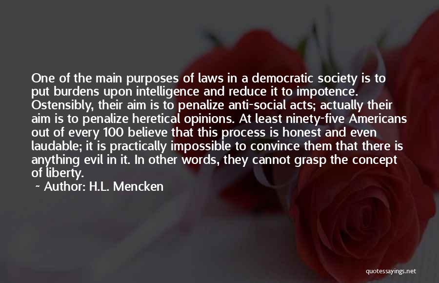 Anti Democratic Quotes By H.L. Mencken