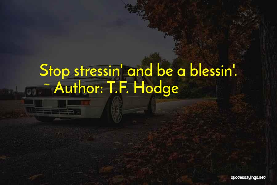 Anxiety And Stress Quotes By T.F. Hodge