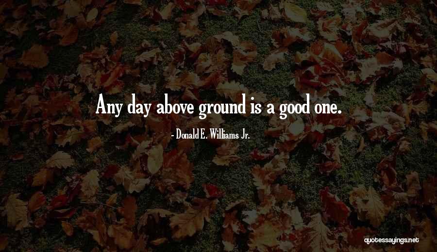 Any Day Above Ground Quotes By Donald E. Williams Jr.