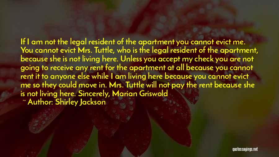 Apartment For Rent Quotes By Shirley Jackson