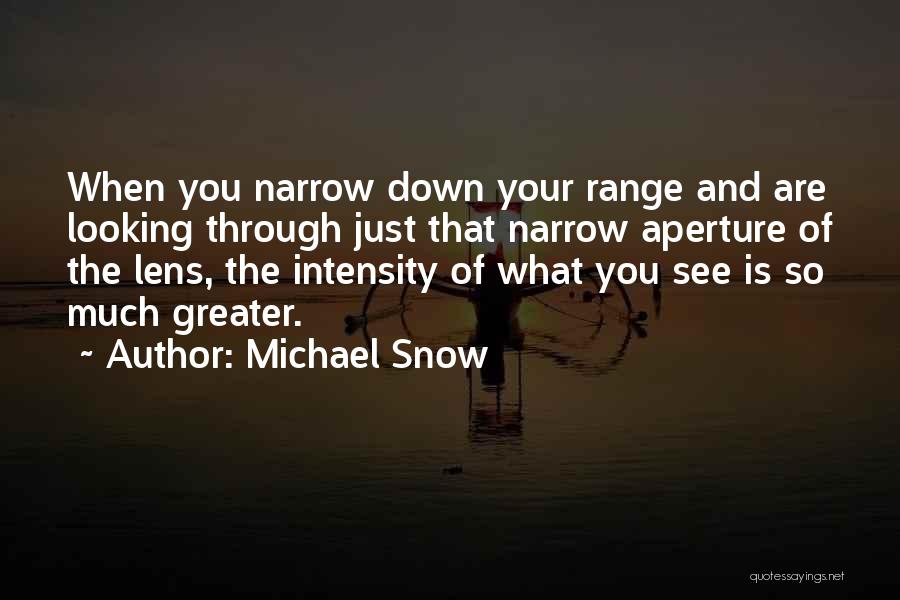 Aperture Quotes By Michael Snow