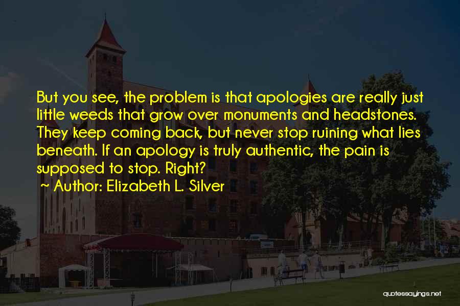 Apologies Quotes By Elizabeth L. Silver