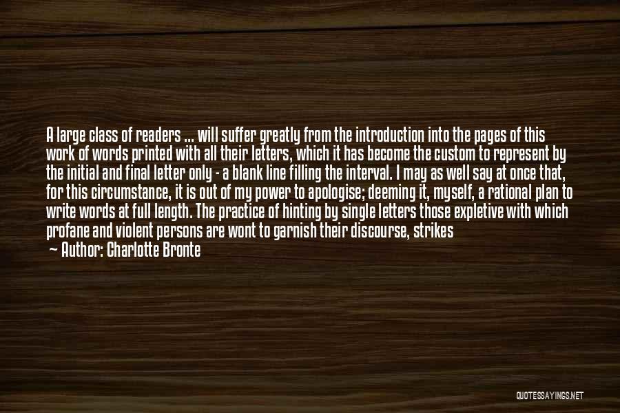 Apologise Quotes By Charlotte Bronte