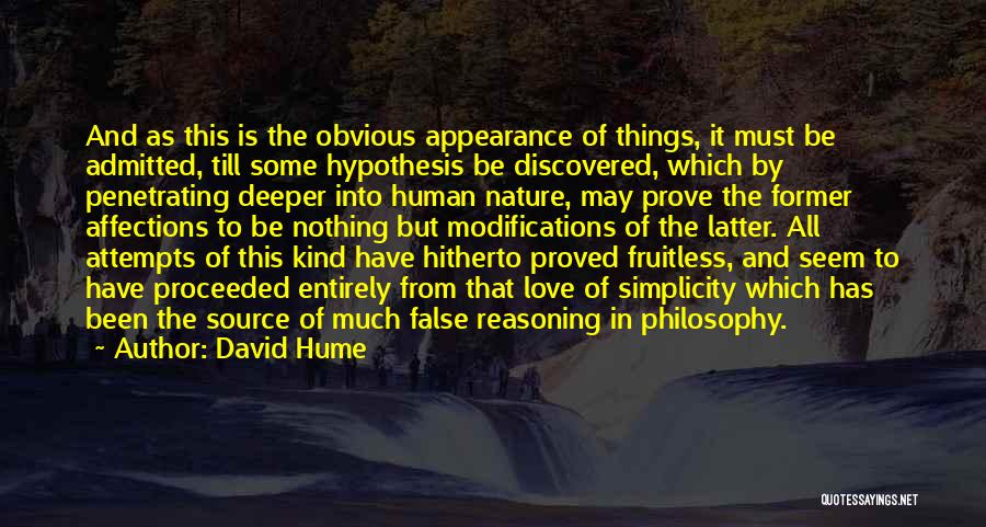 Appearance And Love Quotes By David Hume