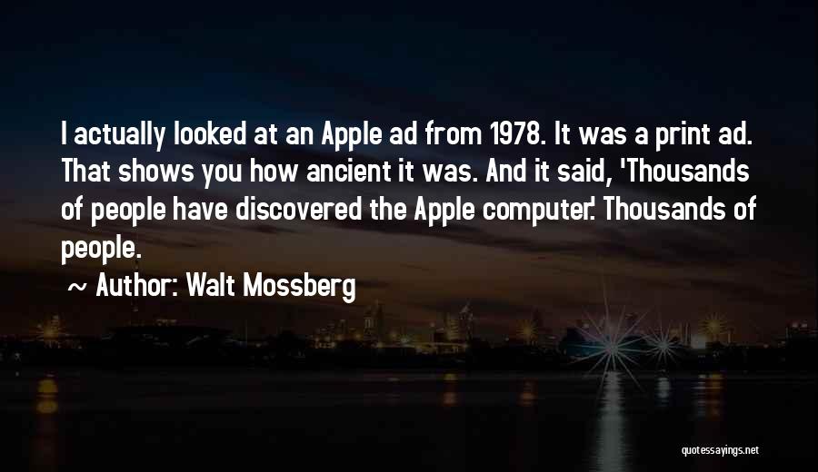Apple Computer Quotes By Walt Mossberg
