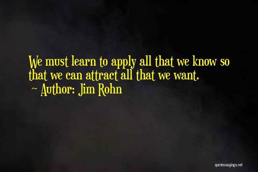 Apply Quotes By Jim Rohn