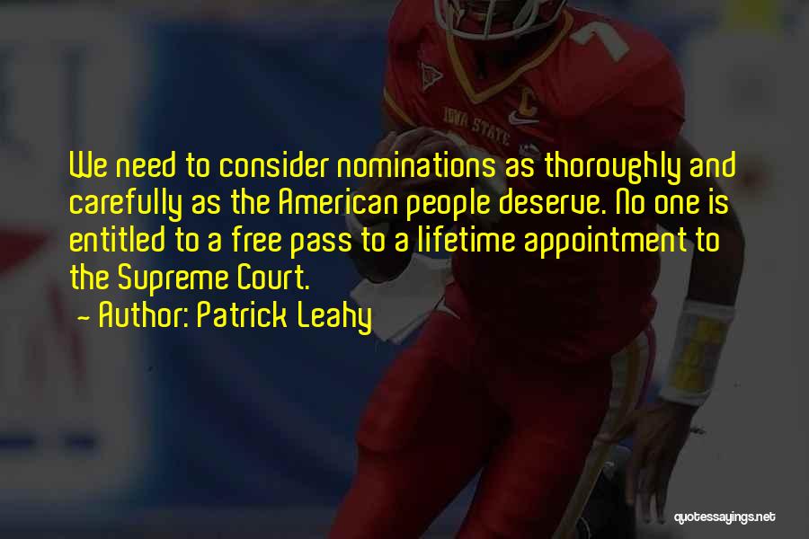 Appointment Quotes By Patrick Leahy