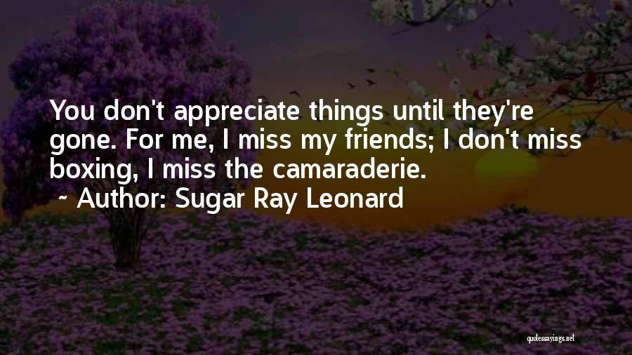 Appreciate Friends Quotes By Sugar Ray Leonard