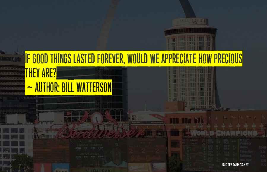 Appreciate Good Things Life Quotes By Bill Watterson